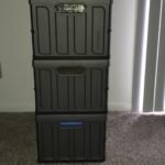 CleverMade Collapsible Storage Bins with Lids, 62L – Heavy Duty Foldable Plastic Storage Crates for Garage, Closet & Trunk Organization - Stone photo review