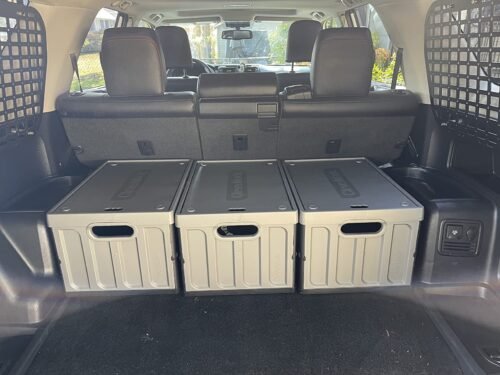 CleverMade Collapsible Storage Bins with Lids, 62L – Heavy Duty Foldable Plastic Storage Crates for Garage, Closet & Trunk Organization - Stone photo review