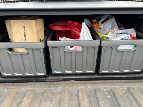 CleverMade Collapsible Storage Bins with Lids, 62L – Heavy Duty Foldable Plastic Storage Crates for Garage, Closet & Trunk Organization - Stone photo review