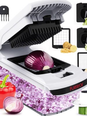 Fullstar - Vegetable Chopper, Food Chopper, Onion Chopper with Container - 4 Blades, White
