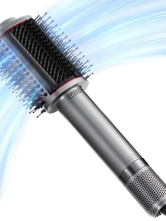 TYMO 4.0 Hair Blow Dryer Brush - Lightweight 3X Faster Drying 5-in-1 Ionic Blowout Hair Dryer Brush Adds Shine, Volume & Fullness for Smooth, Anti-Frizz Straight, Curl & Blowout Styles, Metal Grey