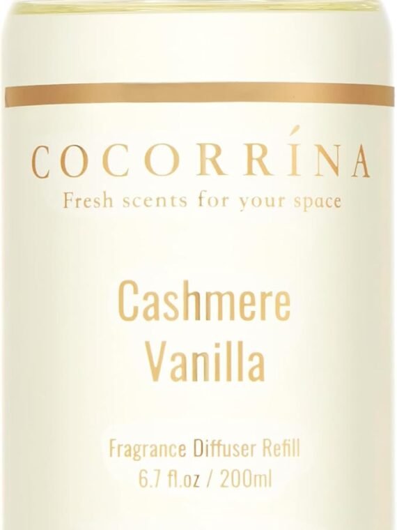 COCORRíNA Reed Diffuser Refill - Cashmere Vanilla 6.7 fl oz (approx. 16.9 ml) 8 reed diffusers