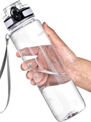OLDLEY Water Bottle 32oz, Durable and Leakproof Water Bottles Motivational with Time Marker,Tritan,BPA Free, Gym,Travel, Home,School,Office, Anniversary Birthday Gifts for Men Women,Olive (1 Bottle)