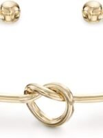 PAVOI 14K Gold Plated Forever Love Knot Infinity Bangle Bracelets for Women | Gold Bangle Bracelet for Women