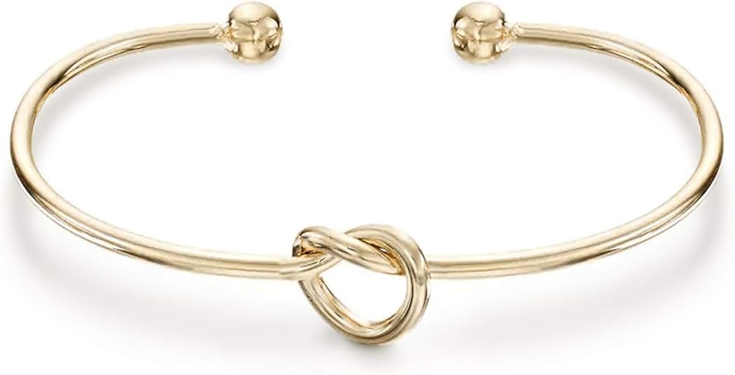 PAVOI 14K Gold Plated Forever Love Knot Infinity Bangle Bracelets for Women | Gold Bangle Bracelet for Women