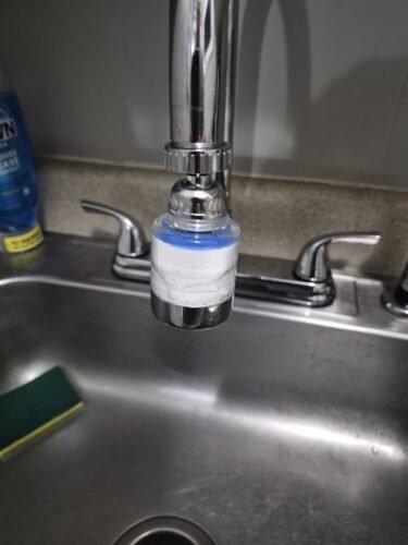 2 Pack Sink Water Filter Faucet, Universal 360 ° Rotating Bathroom Sink Filter, Kitchen Faucet Water Filter Removes Chlorine Fluoride Heavy Metals Hard Water for Home Bathroom Kitchen (2 Pack-Blue) photo review