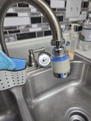 2 Pack Sink Water Filter Faucet, Universal 360 ° Rotating Bathroom Sink Filter, Kitchen Faucet Water Filter Removes Chlorine Fluoride Heavy Metals Hard Water for Home Bathroom Kitchen (2 Pack-Blue) photo review
