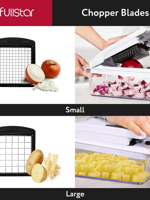 Fullstar - Vegetable Chopper, Food Chopper, Onion Chopper with Container - 4 Blades, White