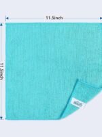 HOMEXCEL Microfiber Cleaning Cloths 210GSM, 12-pack, Size: 11.5" x 11.5", ultra-soft, high-density non-abrasion cleaning towels, suitable for cars, glass, kitchens, reusable cloths, blue/grey/yellow/pink.