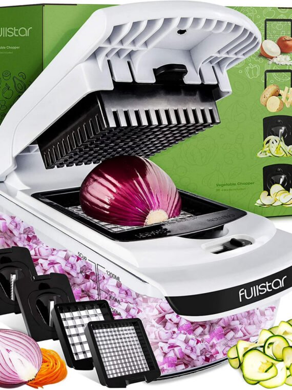 Fullstar - Vegetable Chopper, Food Chopper, Onion Chopper with Container - 4 Blades, White