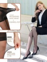G&Y 3 Pairs Women's Sheer Tights - 20D Control Top Pantyhose with Reinforced Toes