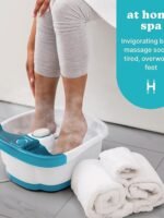 Homedics Bubble Mate Foot Spa, Toe Touch Controlled Foot Bath with Invigorating Bubbles and Splash Proof, Raised Massage Nodes and Removable Pumice Stone