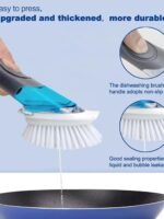 CELOX Dish Brush with Soap Dispenser, Heavy Duty Dishwand Kit, Includes 1 Wand & 3 Dish Brush Refill Heads