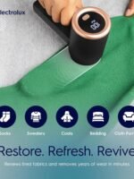 Electrolux Rechargeable Fabric Shaver | 3-Speed ​​Lint Remover for Clothes and Furniture | Eliminates Lint and Pilling | Electric Lint Shaver with LED Display and Type-C Fast Charging Port - Black