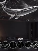 Galaxy Projector, 2-in-1 Starry Sky Projector & Night Light, 360° Adjustable LED Space Galaxy Lamp, Milky Way Mood Lighting, HD Image Star Projectors for Bedroom Hallway Ceiling Decor (12Pcs)