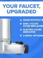 Brita Faucet Mount Water Filter System, Chrome, No-Wait Filtration, Easy Install, Multi-Use Tap Water Filter for Kitchens, Bathrooms & Small Spaces
