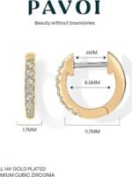 PAVOI 14K Gold Plated Cubic Zirconia Cuff Earrings Huggie Stud