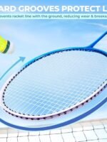 HIRALIY Badminton Rackets Set for Backyards, Badminton Set, Includ 2/4 Rackets, 6/12 Birdies, 1 Carrying Bag, Outdoor Game for Adult Family Beginner