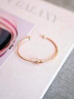 PAVOI 14K Gold Plated Forever Love Knot Infinity Bangle Bracelets for Women | Gold Bangle Bracelet for Women