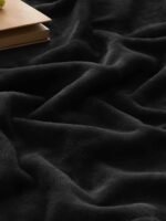 BEDELITE Wool Blanket in Black, suitable for sofas and beds, luxurious plush comfort blanket, 50 x 60 inches, ultra-soft, warm, and lightweight blanket, ideal for travel and camping.