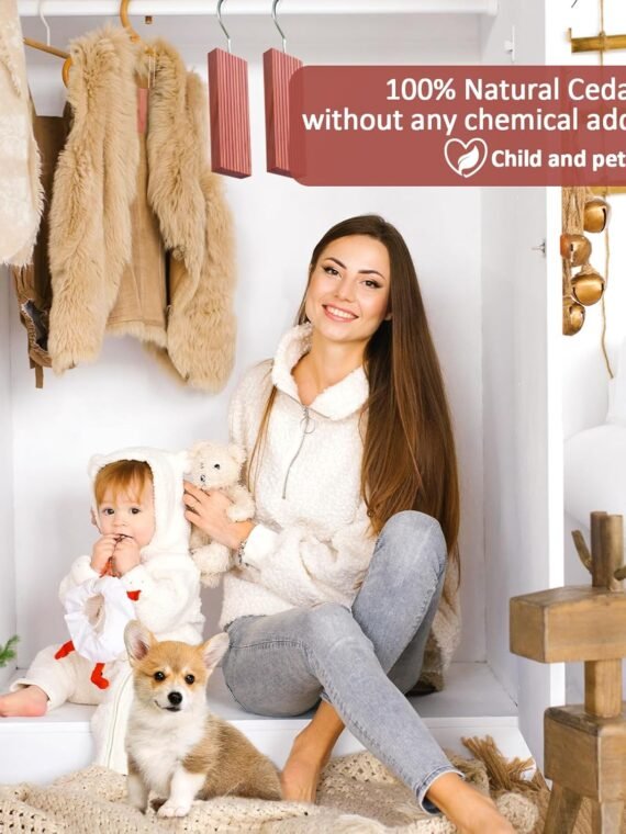 Woodever Cedar Blocks for Clothing Storage (56 blocks), 100% Aromatic Board with Metal Hooks, Cedar Wood Shavings and Balls, for Closets and Drawers, Fresh Scented Sachet