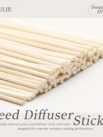 VFULIE 100 Reed Diffuser Sticks, 10 inches (approx. 25.4 cm) Natural Reed Wood Sticks Essential Oil Aromatic Diffuser Sticks Replacement Fragrance (((Original Color))