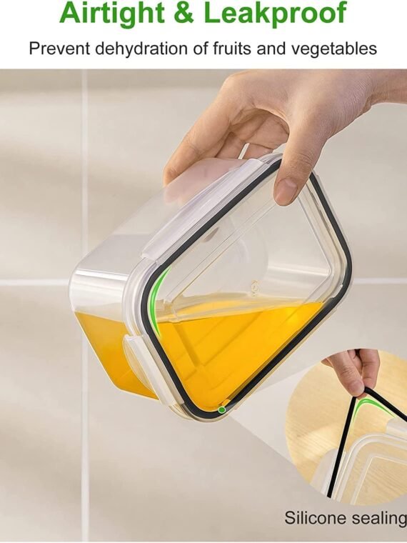 Freshmage refrigerator fruit storage containers with removable filters, airtight food storage containers, dishwasher safe, keep berries and fruits fresh longer. 4 small transparent ones.