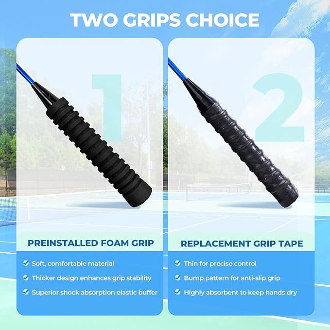HIRALIY Badminton Rackets Set for Backyards, Badminton Set, Includ 2/4 Rackets, 6/12 Birdies, 1 Carrying Bag, Outdoor Game for Adult Family Beginner
