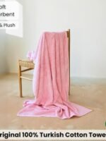 SALBAKOS Luxury 100% Turkish Cotton Bath Sheets 40x80 in Oversized Extra Large Bath Towels Pink Thick Soft Absorbent Turkish Towel for Spa Beach (Pack of 1, Rose, Jumbo Bath Sheet)