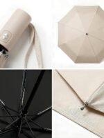 BAODINI Small UV Protection Travel Umbrella Compact for Rain and Sun UPF 50+ Windproof Portable 42 inch Umbrella for Women and Men