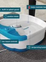 Homedics Bubble Mate Foot Spa, Toe Touch Controlled Foot Bath with Invigorating Bubbles and Splash Proof, Raised Massage Nodes and Removable Pumice Stone