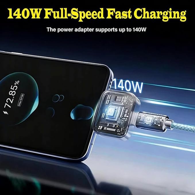 Smart Auto Stop Charging Adapter, 140W Schnellladeadapter mit AI automatischer Abschaltung, Intelligenter Automatischer Abschaltung Ladeadapter, intelligenter Stromverteiler für Handy, Tablet