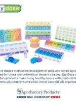 EZY DOSE Weekly (7 Days) AM/PM Pill Holder, Daily Vitamin Container and Pill Box, Large Pop-up Divider, Travel-Friendly Design, Twice a Day, Blue and Yellow Lid