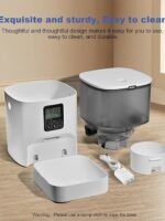 ANDOLL HOME 2.4G/5G Automatic Cat Feeder, 4L WiFi Food Dispenser with 10s Voice Recorder, Pet Feeder up to 10 Meals per Day, Timed Cat Feeder with Dry Food Sealed Ring (Matte White, 4.0 L)