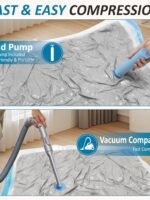 Cozy Essential Vacuum Storage Bags, 80% compression vacuum-sealed space-saving plastic bags, suitable for storing clothes, blankets, pillows, bedding, quilts, and garments. 20-pack.