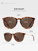WearMe Pro Round Polarized Sunglasses for Women - UV400 Protection, Lightweight Frame, Vintage Retro Style