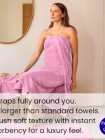 SALBAKOS Luxury 100% Turkish Cotton Bath Sheets 40x80 in Oversized Extra Large Bath Towels Pink Thick Soft Absorbent Turkish Towel for Spa Beach (Pack of 1, Rose, Jumbo Bath Sheet)