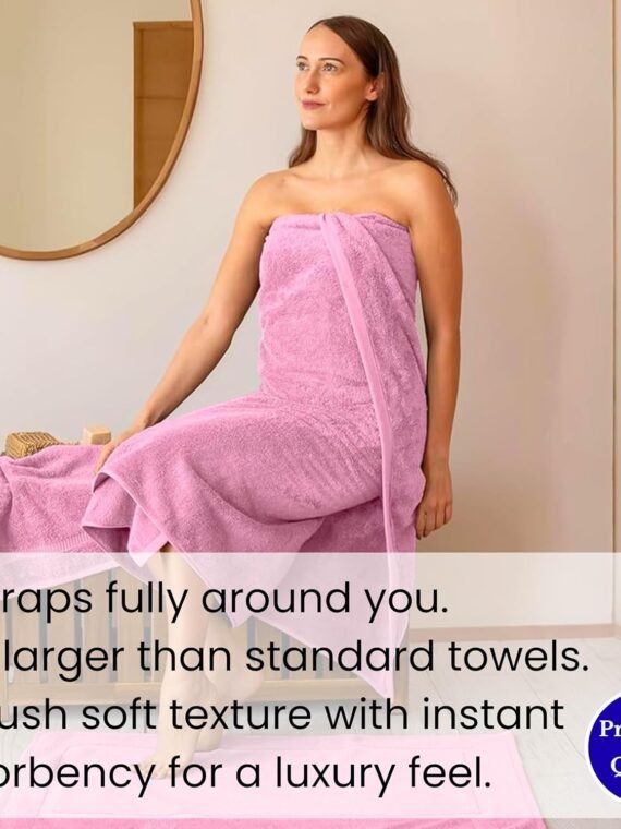 SALBAKOS Luxury 100% Turkish Cotton Bath Sheets 40x80 in Oversized Extra Large Bath Towels Pink Thick Soft Absorbent Turkish Towel for Spa Beach (Pack of 1, Rose, Jumbo Bath Sheet)