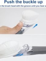CELOX Dish Brush with Soap Dispenser, Heavy Duty Dishwand Kit, Includes 1 Wand & 3 Dish Brush Refill Heads
