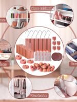 Woodever Cedar Blocks for Clothing Storage (56 blocks), 100% Aromatic Board with Metal Hooks, Cedar Wood Shavings and Balls, for Closets and Drawers, Fresh Scented Sachet