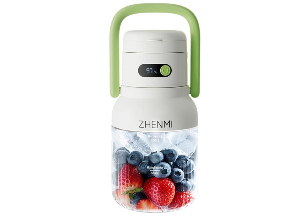 Portable Blender, 1000ml Capacity, Stainless Steel 12-Blade System, Portable Ice Crushing Juicer-for Shakes & Smoothies, BPA Free, 2 Leakproof-Lids & Straw, USB Rechargeable
