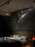 Galaxy Projector, 2-in-1 Starry Sky Projector & Night Light, 360° Adjustable LED Space Galaxy Lamp, Milky Way Mood Lighting, HD Image Star Projectors for Bedroom Hallway Ceiling Decor (12Pcs)