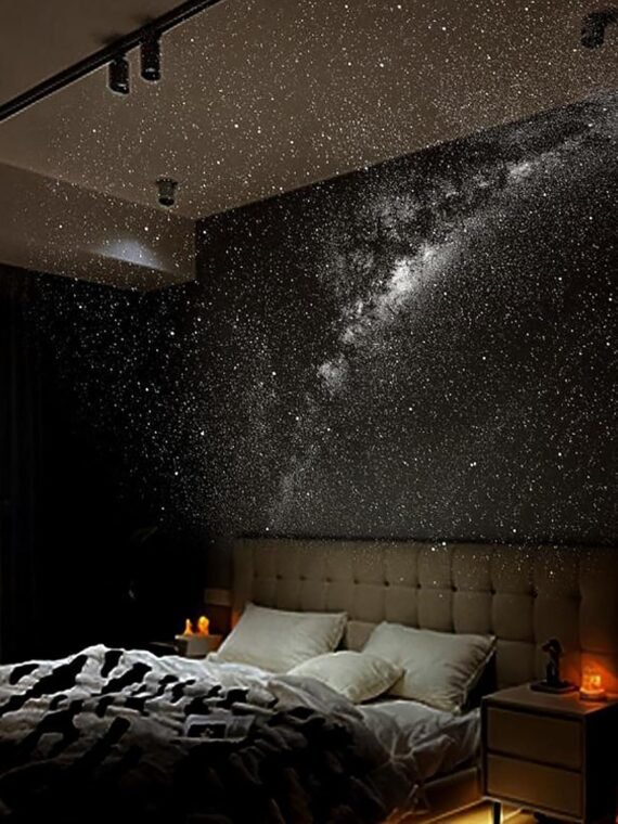 Galaxy Projector, 2-in-1 Starry Sky Projector & Night Light, 360° Adjustable LED Space Galaxy Lamp, Milky Way Mood Lighting, HD Image Star Projectors for Bedroom Hallway Ceiling Decor (12Pcs)