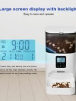 ANDOLL HOME 2.4G/5G Automatic Cat Feeder, 4L WiFi Food Dispenser with 10s Voice Recorder, Pet Feeder up to 10 Meals per Day, Timed Cat Feeder with Dry Food Sealed Ring (Matte White, 4.0 L)