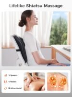 Boriwat Back Massager, 3D Kneading Massage Pillow, suitable for relieving deep tissue pain in the back, neck, shoulders, and legs. A great gift for women, men, mothers, and fathers.