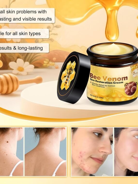 Bee Venom Skin Repair Cream, a professionally formulated product for repairing wrinkles and reducing blemishes, suitable for all skin types (2-pack).