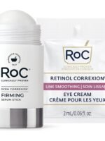 RoC Derm Correxion Retinol Firming Serum Stick, containing antioxidants, visibly tightens and firms wrinkles and laugh lines. 1 ounce (approx. 28.3 grams) plus a packet of retinol eye cream.