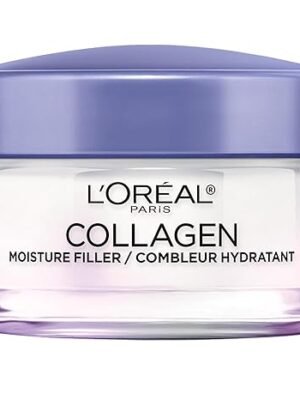L'Oreal Paris Collagen Daily Face Moisturizer, an anti-aging face cream that reduces wrinkles and provides intense hydration, 1.7 oz (approx. 48.2 g).