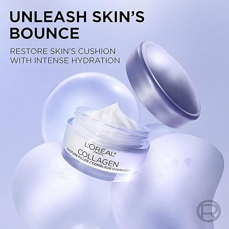 L'Oreal Paris Collagen Daily Face Moisturizer, an anti-aging face cream that reduces wrinkles and provides intense hydration, 1.7 oz (approx. 48.2 g).