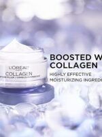 L'Oreal Paris Collagen Daily Face Moisturizer, an anti-aging face cream that reduces wrinkles and provides intense hydration, 1.7 oz (approx. 48.2 g).